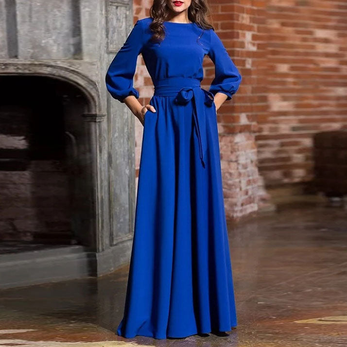 PSK Collective ROYAL BLUE Lace-up Long Sleeve Sweatshirt Dress Women's M -   Canada