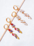 Fringed Eearrings Simple Copper Plated Earrings With Zircon Stud Earrings
