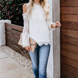 Lace Pullover Long Shirt Top