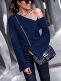 Ladies Sexy Word Shoulder Sweater Autumn and Winter Knitted Sweater