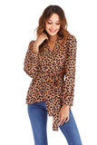 Women's Tops Fashion Lace V-neck Leopard Shirt Women