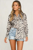 New Women's Cardigan Top Fashion Print Leopard Long-sleeved Shirt Women