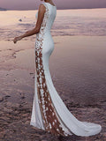 Sexy Perspective Dress Party Wedding Evening Dress Mopping Fishtail Party Evening Dress