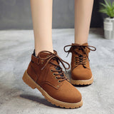 Fashion Women's Skinny Boots Shoes Solid Color British Wind Martin Boots Women Simple Velcro Women's Shoes