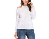 Off-the-shoulder Sexy Halter Long-sleeved T-shirt