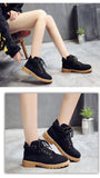 Fashion Women's Skinny Boots Shoes Solid Color British Wind Martin Boots Women Simple Velcro Women's Shoes
