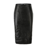 High-waist Fashion Split PU Leather Skirt