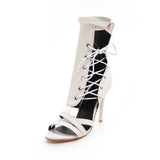 Spring and Summer Cool Boots Stiletto High-heeled Cross Straps Large Size Women's Sandals
