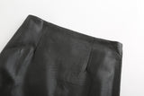 High-waist Fashion Split PU Leather Skirt