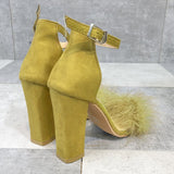 Fashion One-piece Plush Sandals Large Size Female Wild Rough with Women's Shoes