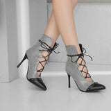 Pointed High-heeled Shoes Cross Straps with Temperament Single Shoes Size Code