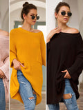 Autumn and Winter Sweater Three-color Long Lazy Wind Knit Sweater
