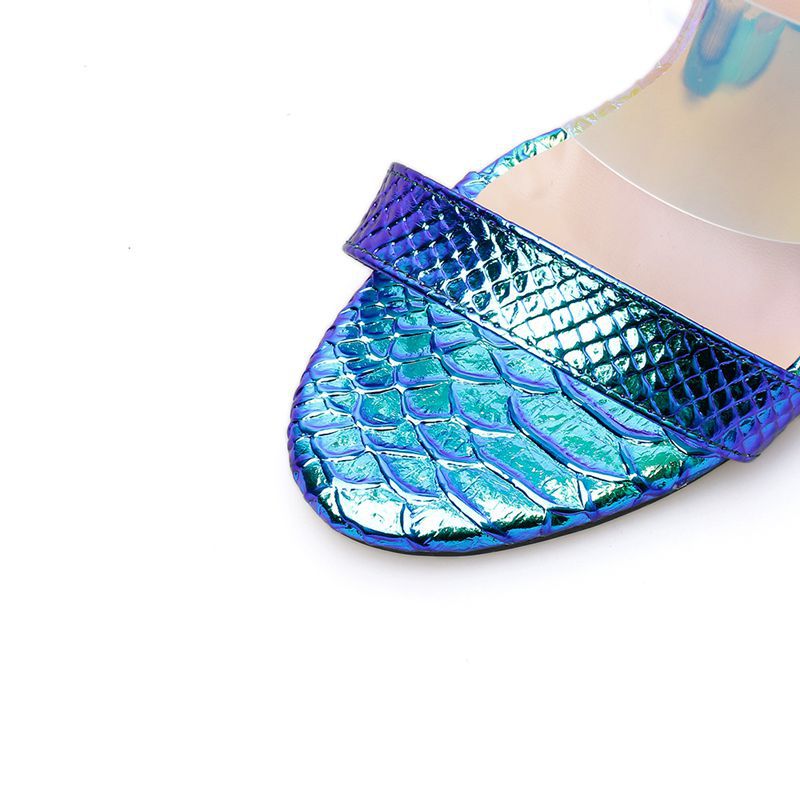 Women's Sandals and Slippers Transparent PVC Color Fish Mouth Sexy Thin High Heel