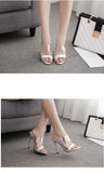 Women's Sandals and Slippers Transparent PVC Color Fish Mouth Sexy Thin High Heel