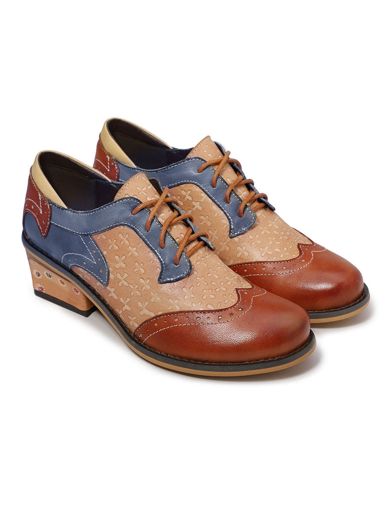 Casual Vintage Ethnic Style Brock Leather Fashion Shoes