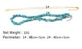 Irregular Turquoise Shell Pendant Double Clavicle Chain