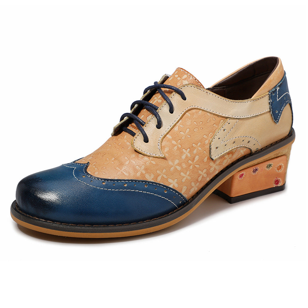 Casual Vintage Ethnic Style Brock Leather Fashion Shoes