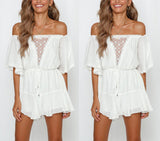 Casual Word Collar Off-the-shoulder Jumpsuits