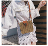 Holiday Beach Bag Fashion Slung Straw Bag Weaving Handbags Shoulder Casual Bag