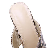 Fashion High-heeled Sandals Female Summer Sexy Open-toe Snake Pattern Sandals and Slippers Female Thick With