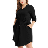 Large Size Women's Dress Plus Size Zipper Waist Pocket Skirt