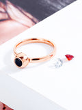 Titanium Steel Plated Rose Gold Interchangeable Diamond Ring