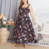 Large Size Sling Floral Dress