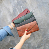 Women's Wallet Long Three Fold Multi-function Buckle Multi-card Clutch