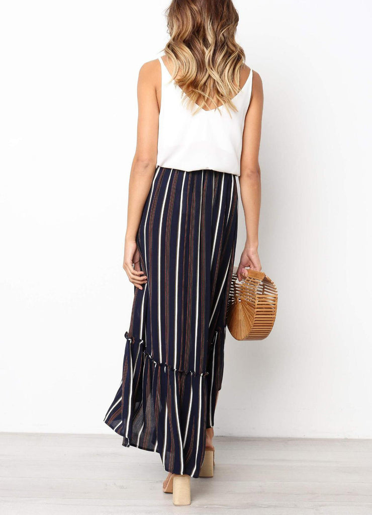 Summer Striped Half-length Dress