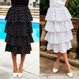 New Polka Dot Laminated Cake Versatile Skirt