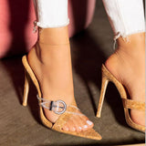 Retro Sandals Sexy Heels Pointed Sandals Summer Open Toe Stiletto Slippers