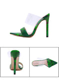 Sandals High Heel Ladies Sandals and Slippers Pointed Translucent Stiletto Heels