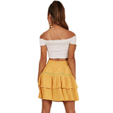 High Waist Short A-line Skirt Stitching Skirt