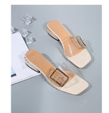 Women's Slippers Summer Sand Thick with Rhinestone Beach Lazy Slippers Women's Flat Transparent Slippers