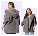 Large Size Women's Fat Mm Winter Tops Lantern Sleeves Plus Size Plush Coat