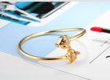 Bridal Glossy Diamond Open Plate 18K Gold Bracelet