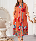 Printed Cotton Plus Size Dress