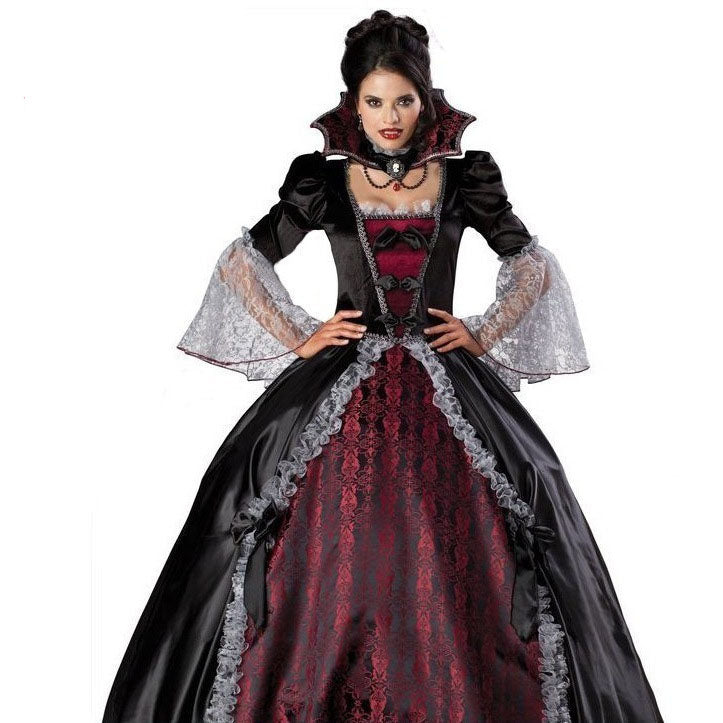 Halloween Costume Female Vampire Zombie Suit Witch Costume Black Queen Masquerade Party Queen Uniform