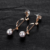 Temperament Lady Style Pearl Earrings Geometric Exaggerated Spiral Wave Earrings Ear Jewelry