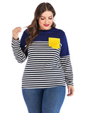 Large Size Stitching Long Sleeve Sweater