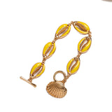 Fashion Jewelry Beach Wind Shell Conch Drops Oil Color Bracelet