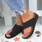 Large Size Women's Shoes Wearing Leather Slippers, Toe Sandals and Slippers