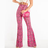 Snake Fashion Wide Leg Stretch Casual Trousers