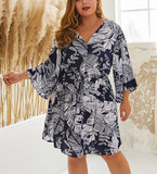 Large Size Explosions Early Autumn Long-sleeved Loose Dress