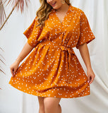 Plus Size Polk Dot Sexy Dress