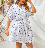 Plus Size Polk Dot Sexy Dress