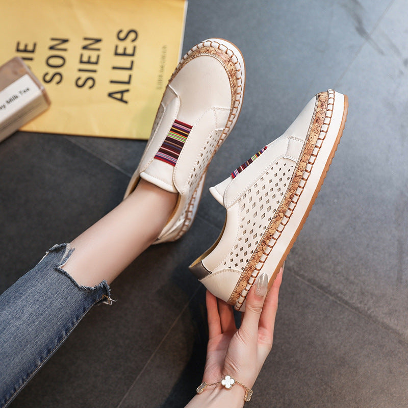 Round Head Slip-on Elastic Band Casual Shoes