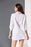 Autumn New Cotton And Linen Shirt Solid Color Dress