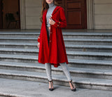Women's Coat Net Color Hooded Dress Woolen Jacket