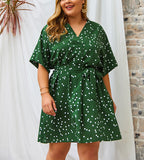 Plus Size Polk Dot Sexy Dress